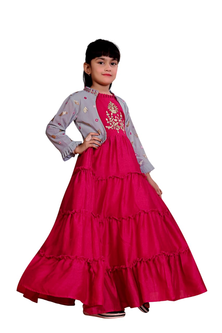 White Button Girls Jacket Style Gown - Image 5