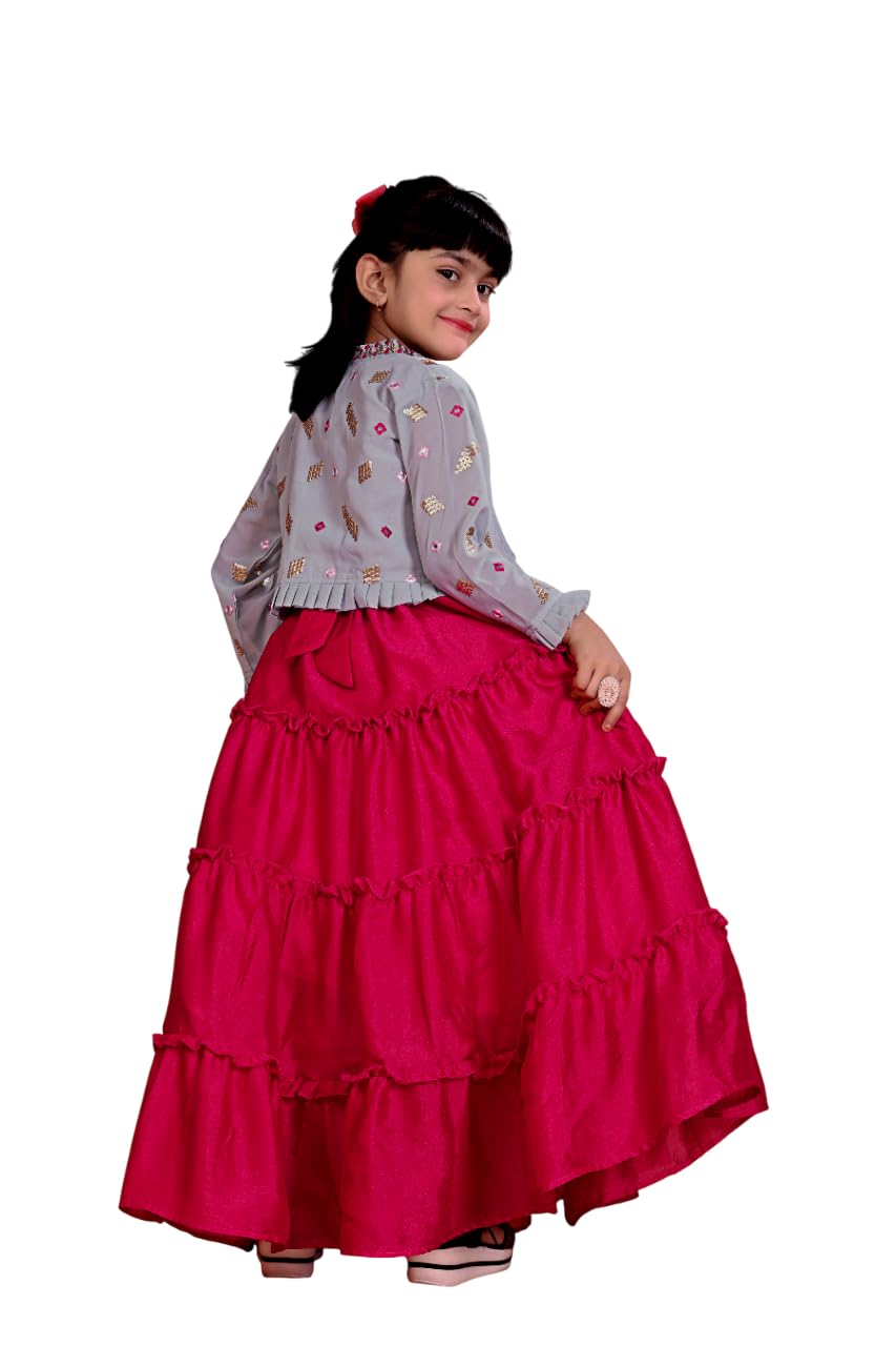 White Button Girls Jacket Style Gown - Image 2