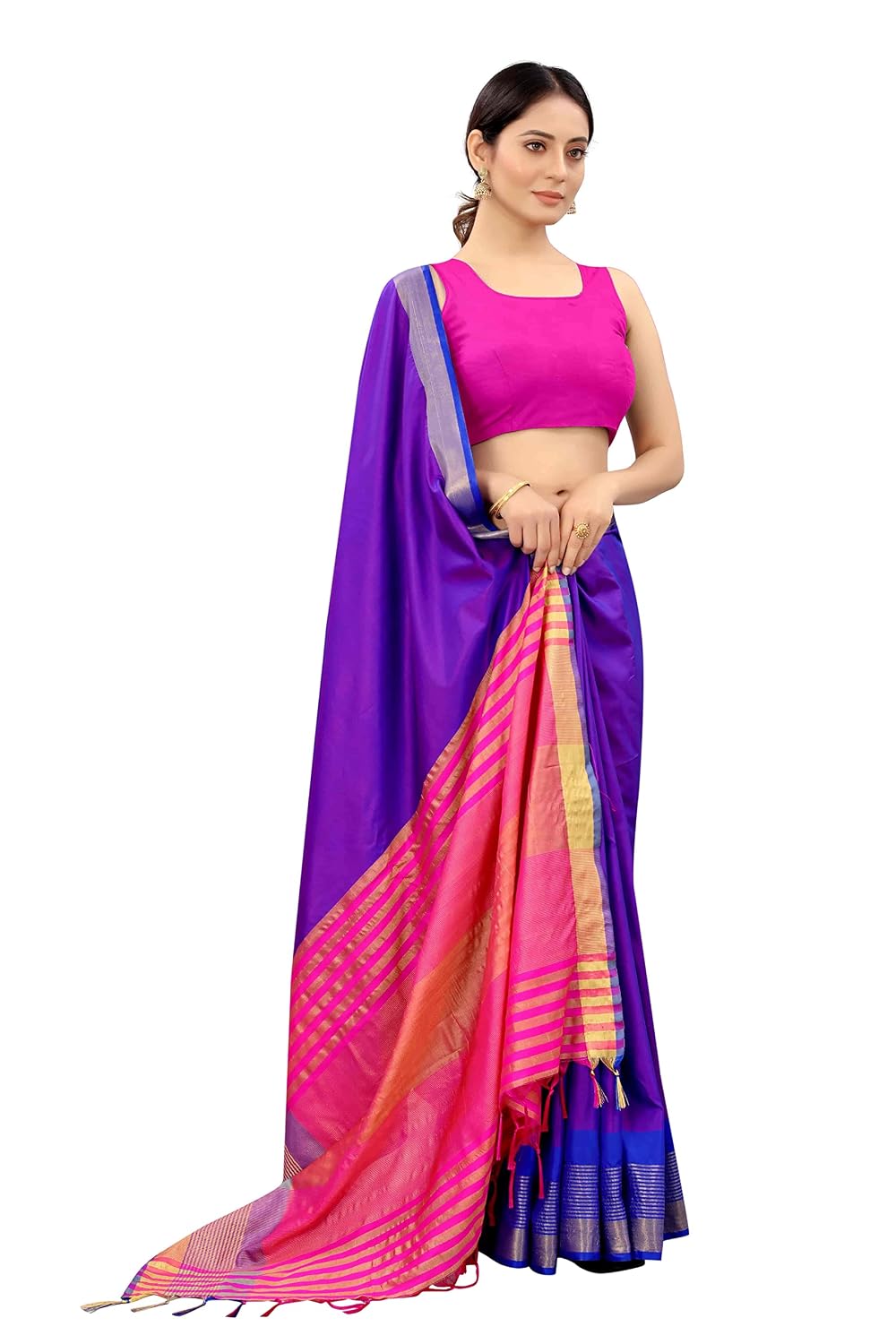 Women's Pattu Art Silk Woven Saree With Unstiched Blouse Piece - Image 6