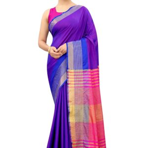 Women's Pattu Art Silk Woven Saree With Unstiched Blouse Piece