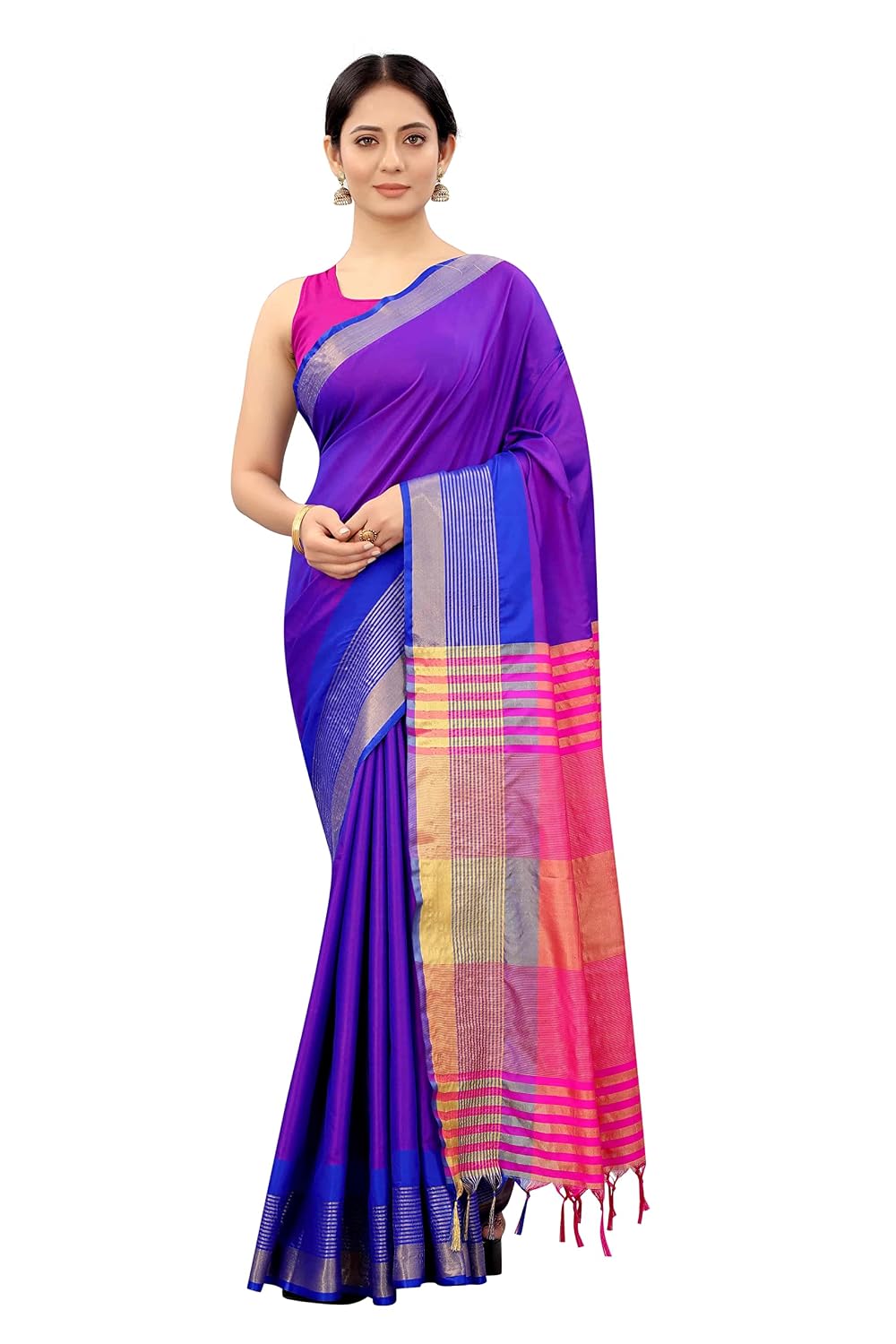 Women's Pattu Art Silk Woven Saree With Unstiched Blouse Piece