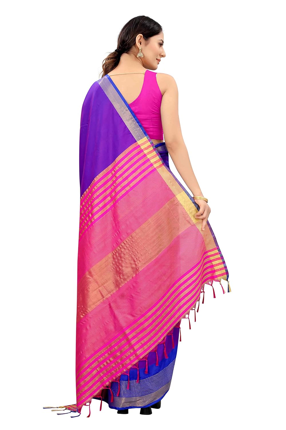 Women's Pattu Art Silk Woven Saree With Unstiched Blouse Piece - Image 3